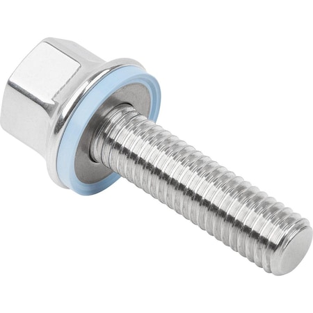 M16 Hex Head Cap Screw, Polished 316 Stainless Steel, 45 Mm L